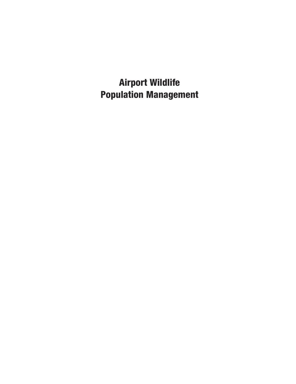 Airport Wildlife Popolation Management - Page 2