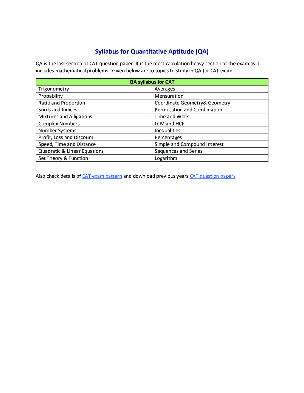 CAT 2020 Syllabus - Page 3