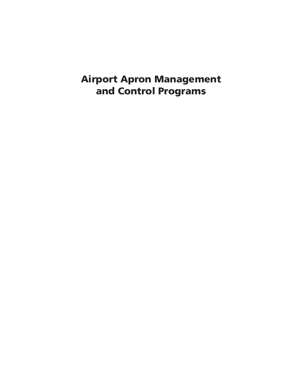 Airport Apron Management And Control Programs - Page 2