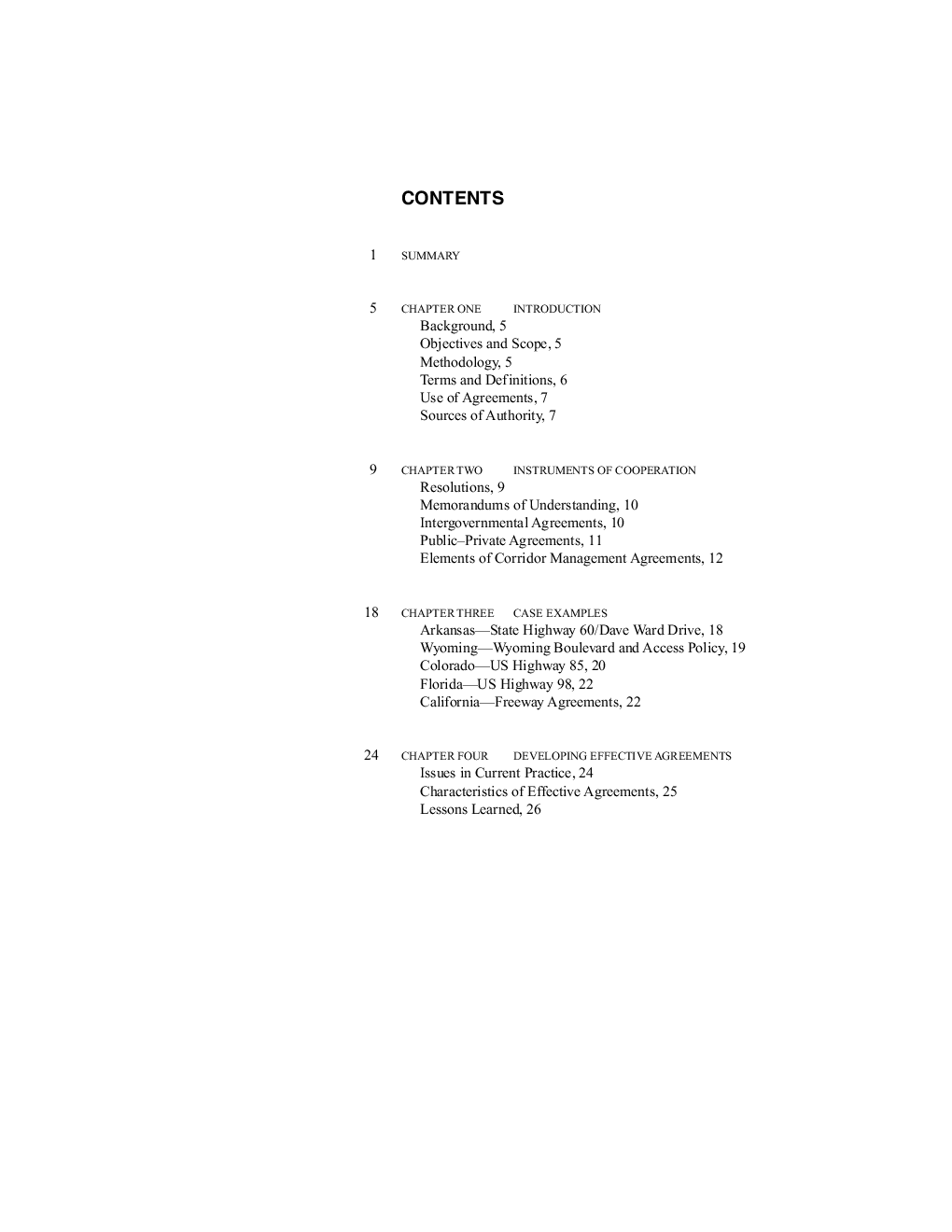 Cooperative Agreements For Corridor Management: A Synthesis Of Highway Practice - Page 3