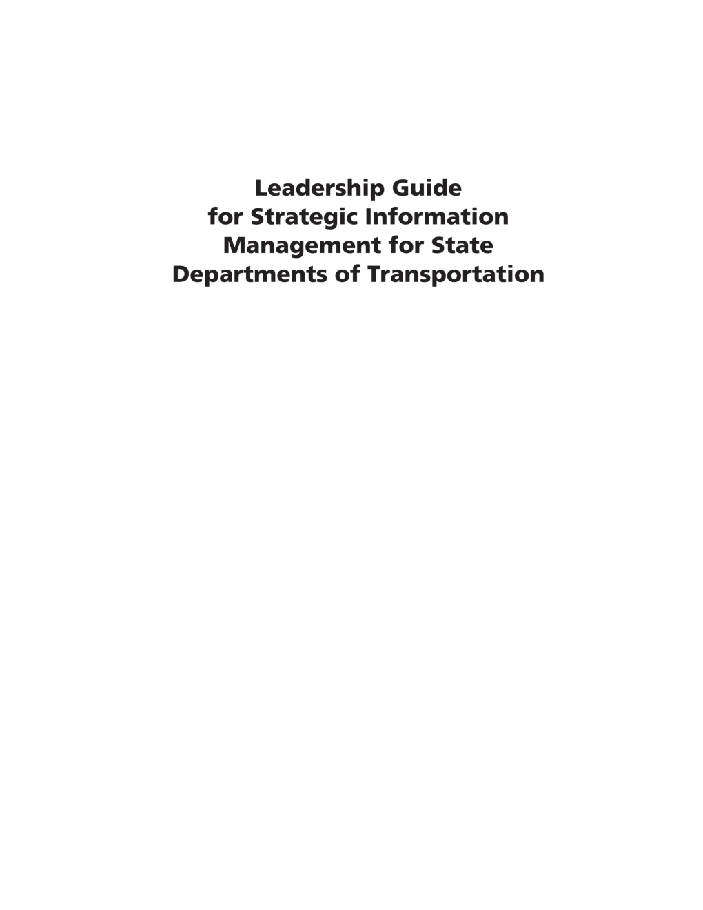 Leadership Guide For Strategic Information Management For State Departments Of Transportation - Page 2
