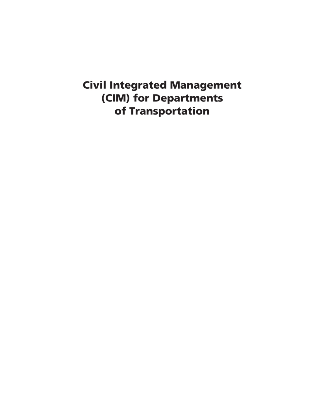 Civil Integrated Management (CIM) For Departments Of Transportation - Page 2