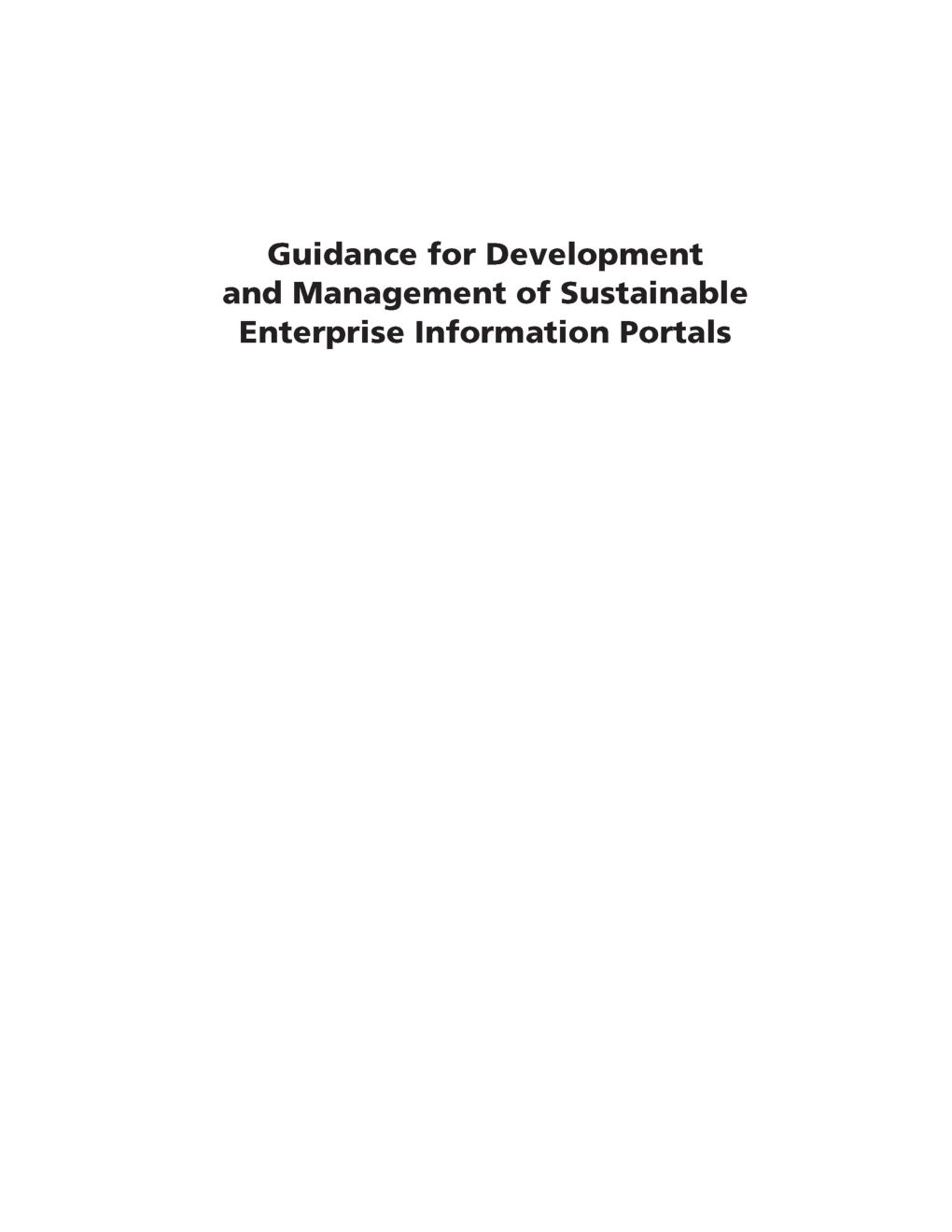 Guidance For Development And Management Of Sustainable Enterprise Information Portals - Page 2
