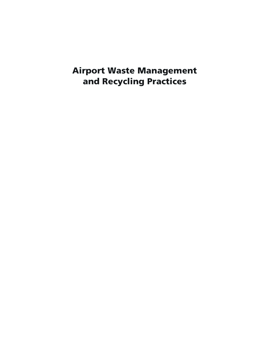 Airport Waste Management And Recycling Practices - Page 2