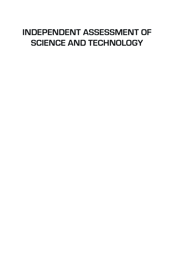 Independent Assessment Of Science And Technology - Page 2