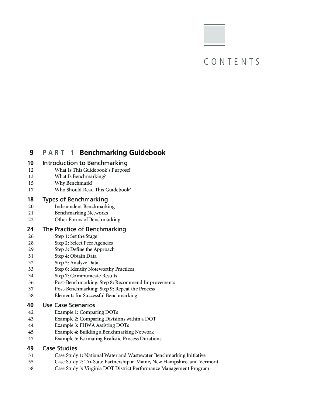 Benchmarking And Comparative Measurement For Effective Performance Management by Transportation Agencies - Page 3