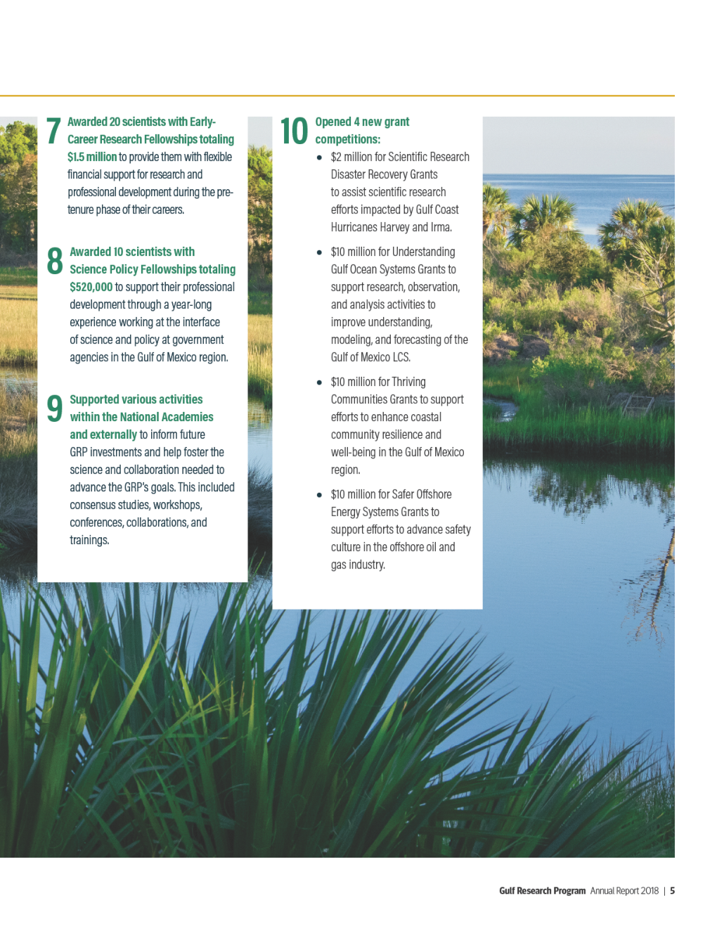 The Gulf Research Program Annual Report 2018 - Page 5