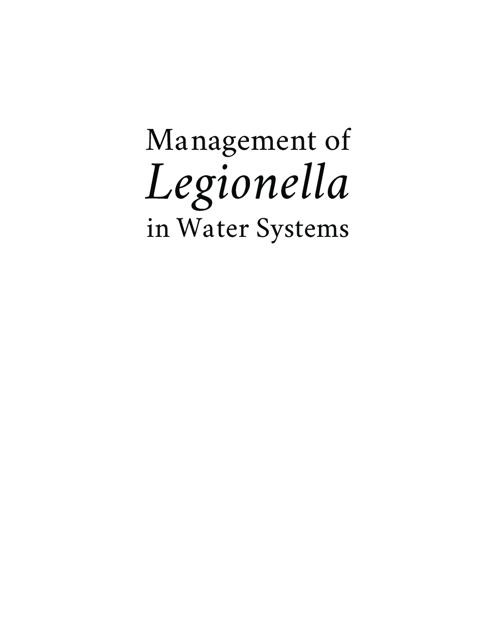 Management Of Legionella In Water Systems - Page 2
