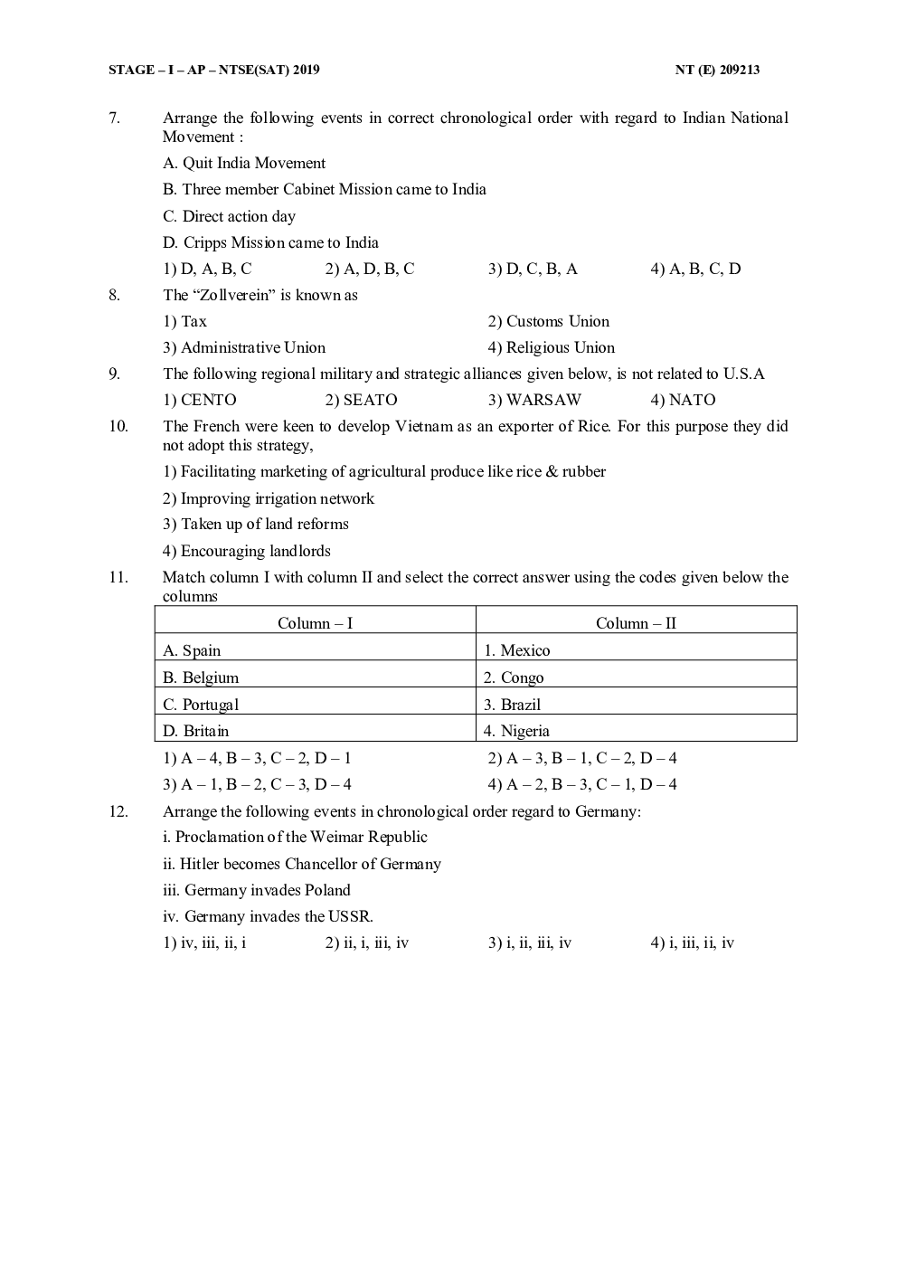 NTSE Stage I Andhra Pradesh SAT 2019-20 (Solved Paper) - Page 4