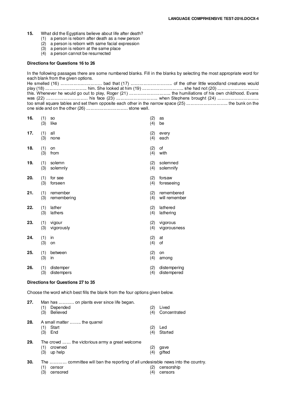 NTSE Stage I Chandigarh Language 2016-17 (Solved Paper) - Page 4