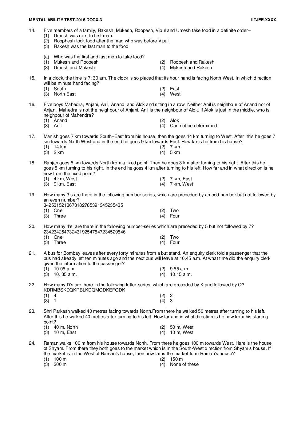 NTSE Stage I Chandigarh MAT 2016-17 (Solved Paper) - Page 4