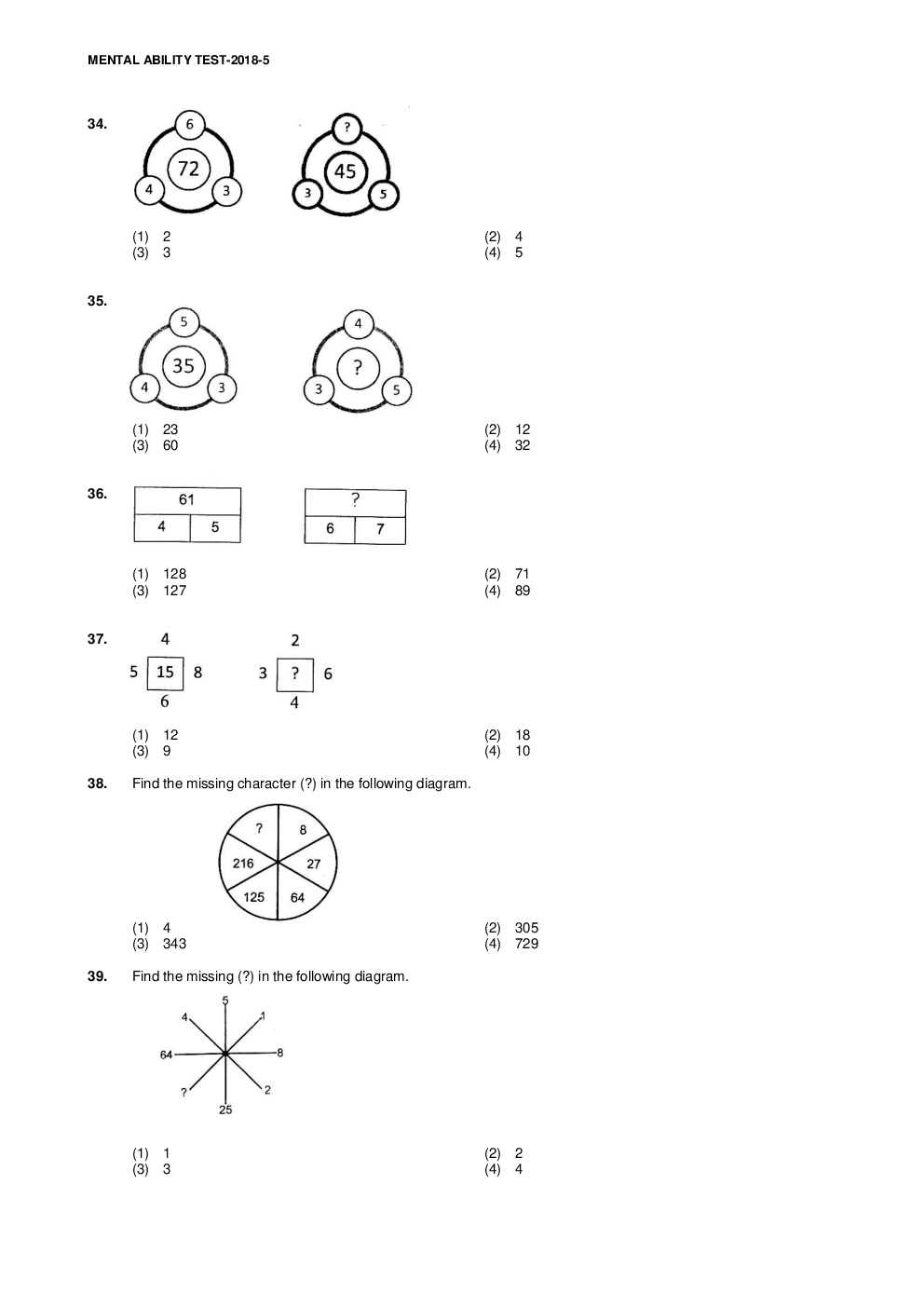 NTSE Stage I Chandigarh MAT 2018-19 (Solved Paper) - Page 5