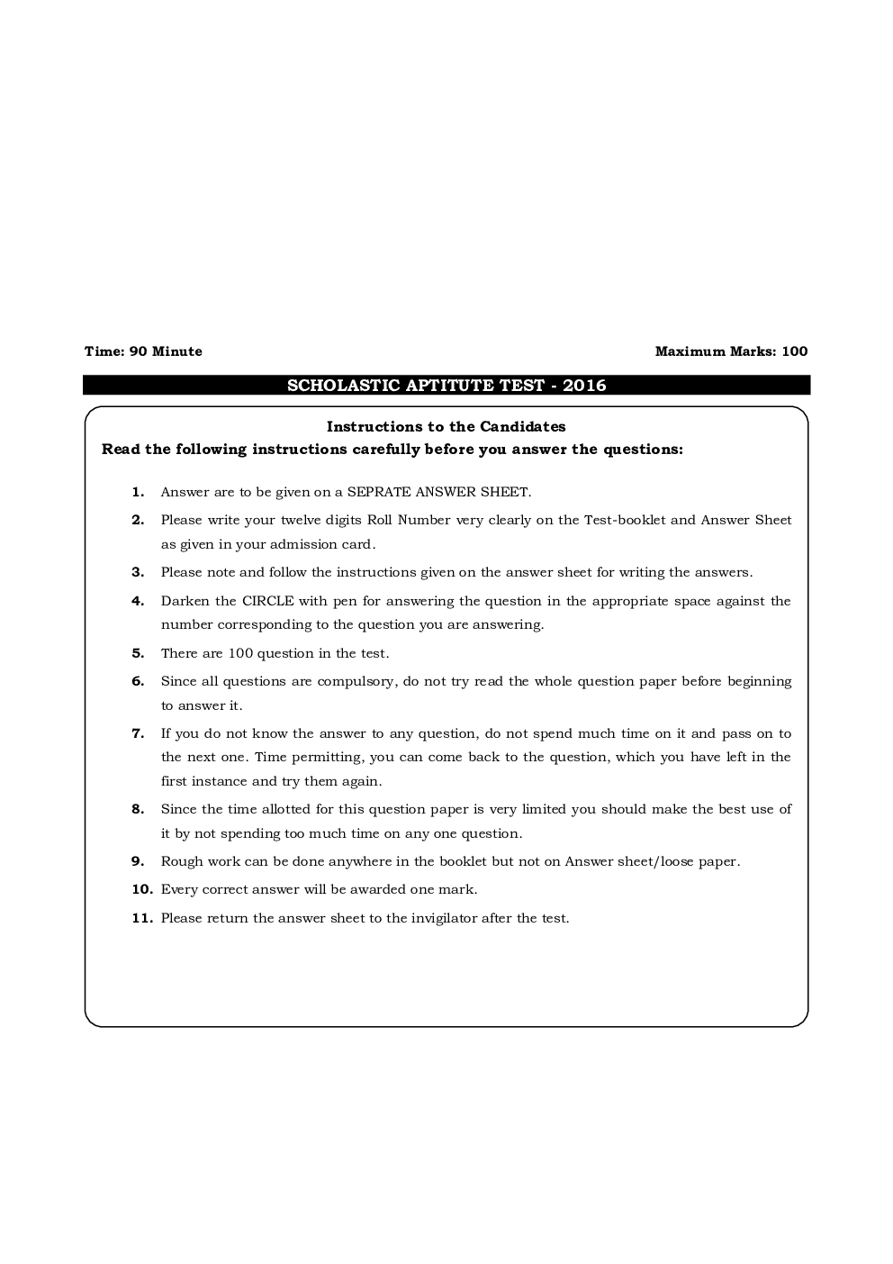 NTSE Stage I Chandigarh SAT 2016-17 (Solved Paper) - Page 2