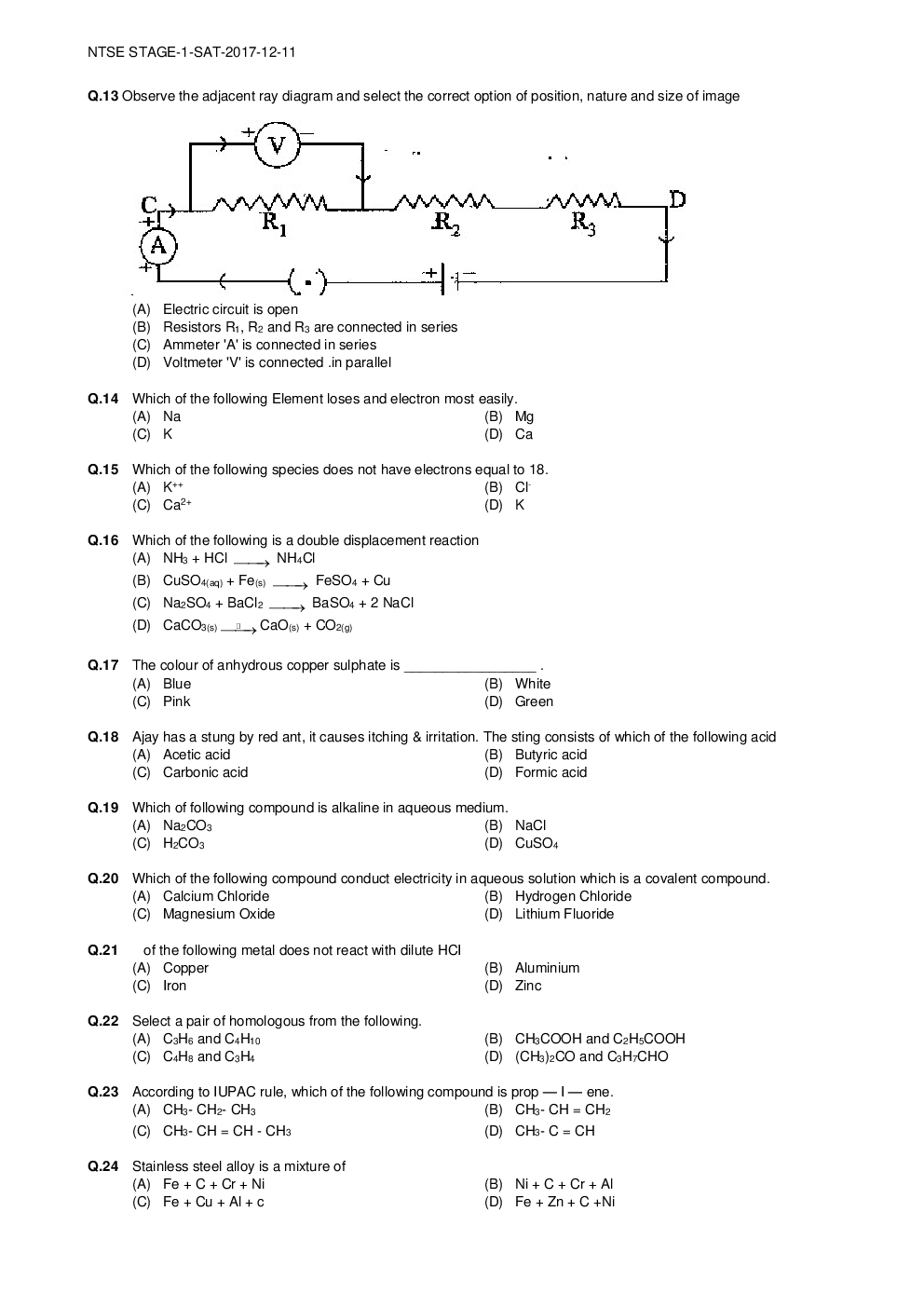 NTSE Stage I Maharashtra SAT 2017-18 (Solved Paper) - Page 5