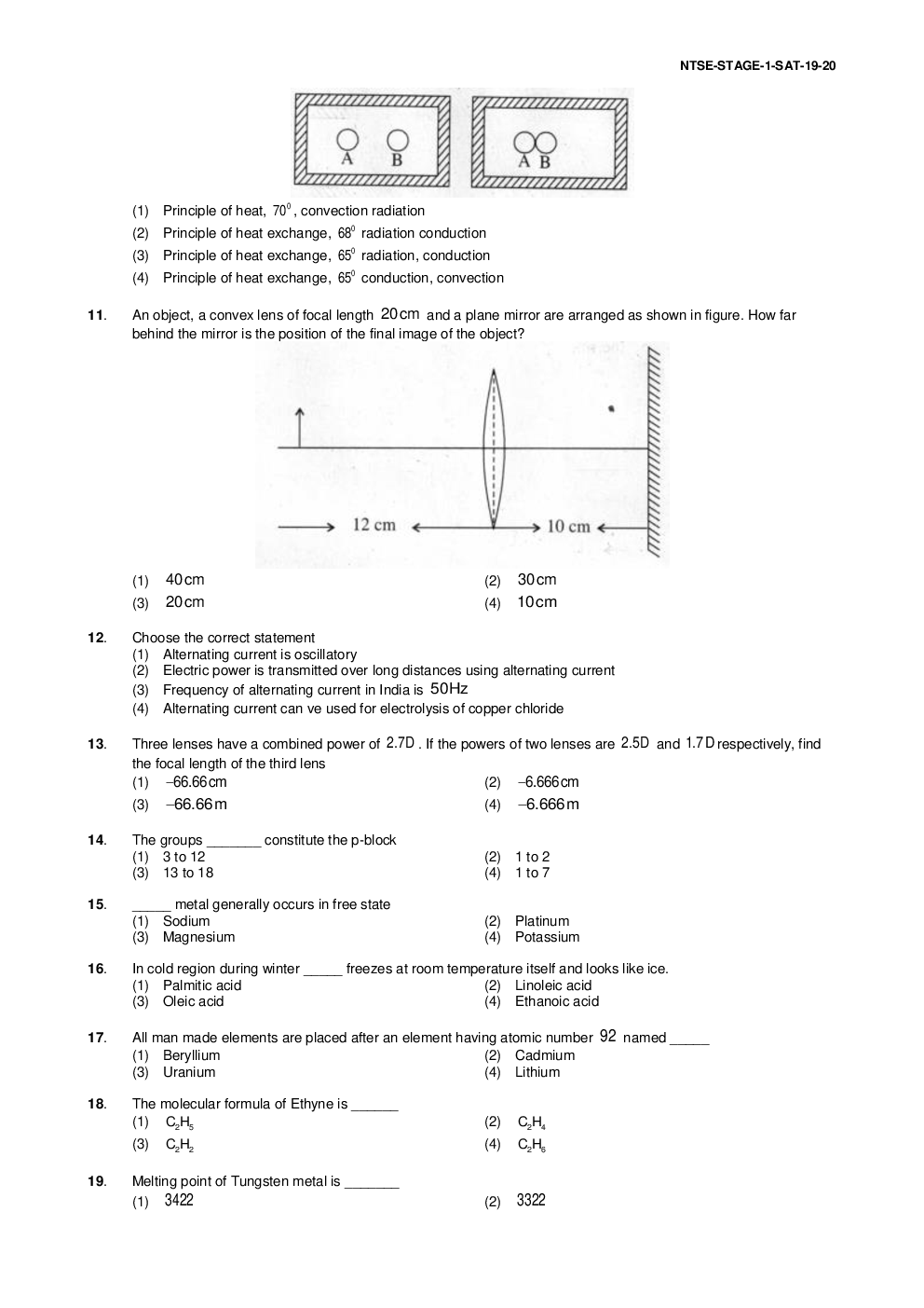 NTSE Stage I Maharashtra SAT 2019-20 (Solved Paper) - Page 3