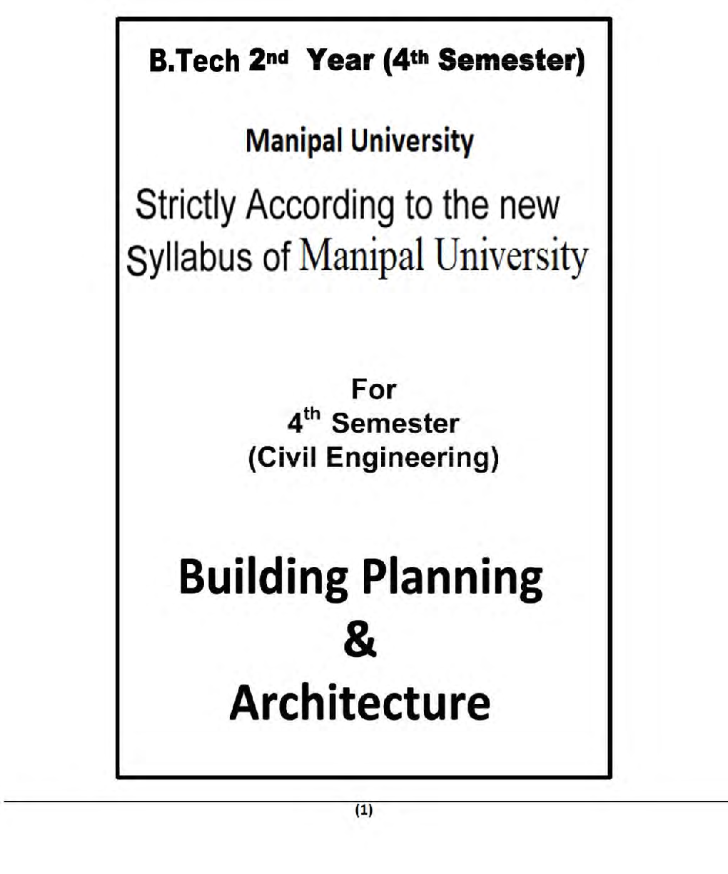Building Planning & Architecture For Manipal University B.Tech 4th Sem Civil Engineering - Page 2