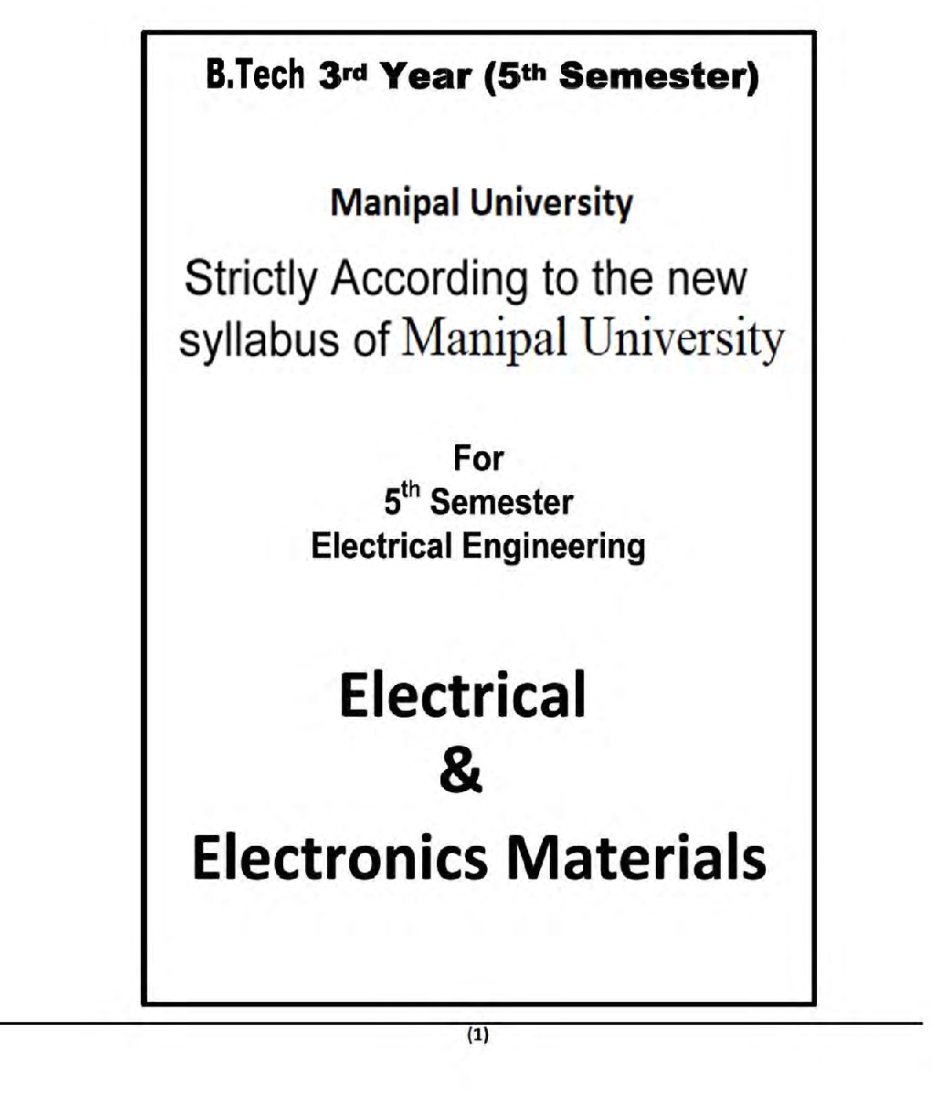 Electrical & Electronics Materials For Manipal University B.Tech 5th Sem Electrical Engineering - Page 2