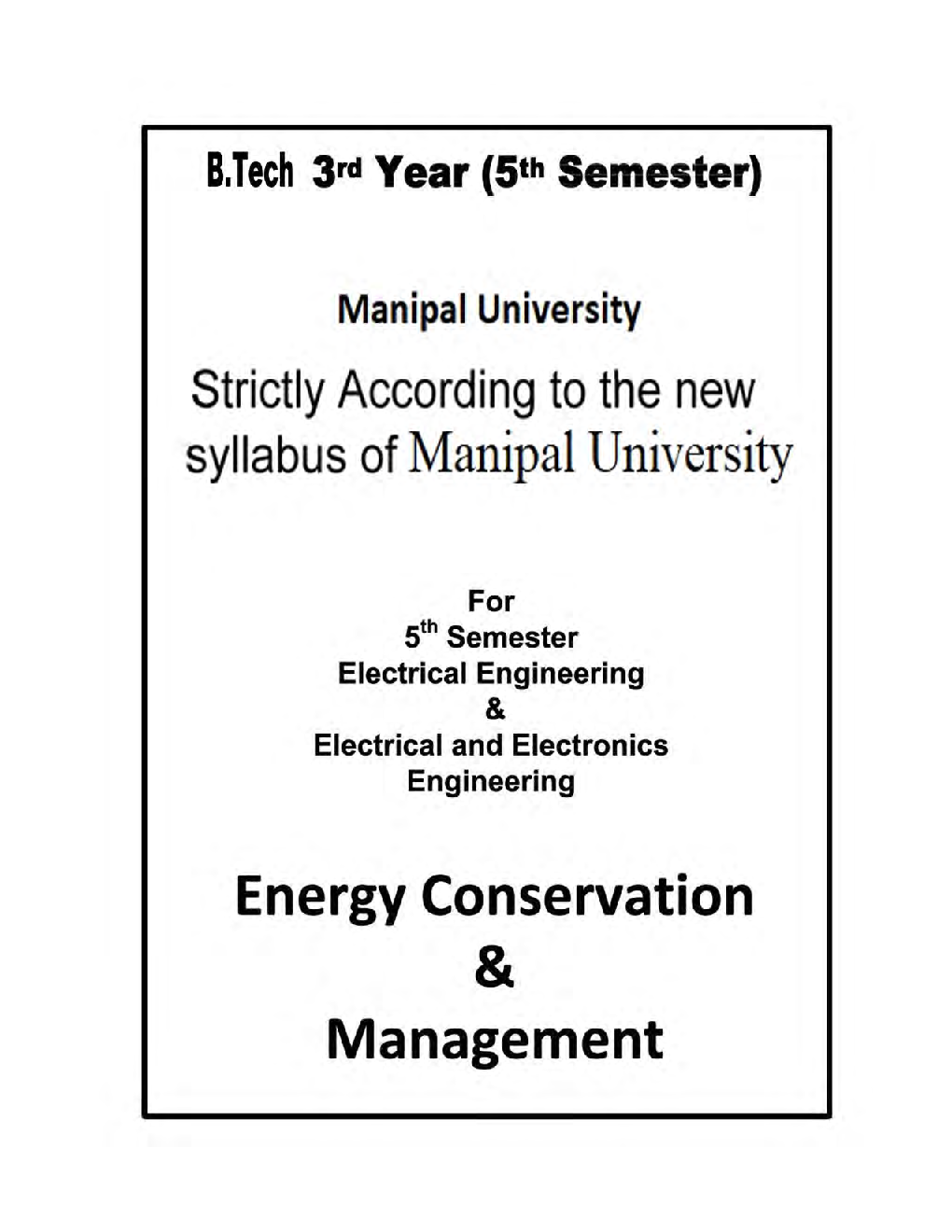 Energy Conservation And Management For Manipal University B.Tech 5th Sem Electrical And Electronics Engineering - Page 2