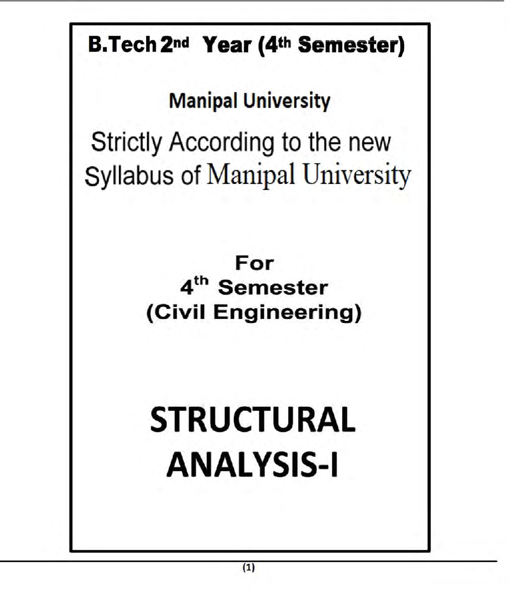 Structural Analysis-I For Manipal University B.Tech 4th Sem Civil Engineering - Page 2