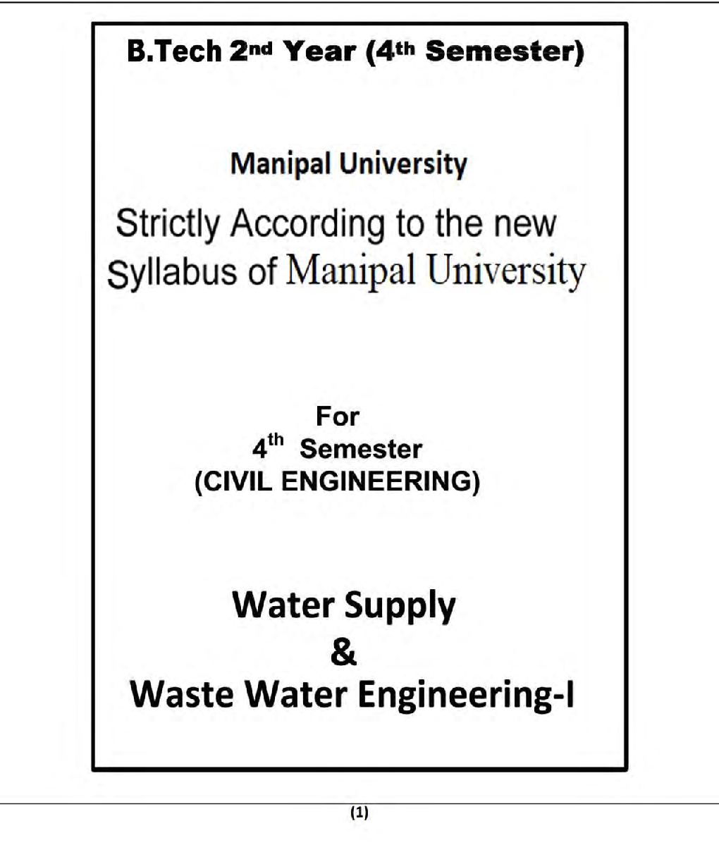 Water Supply & Waste Water Engineering For Manipal University B.Tech 4th Sem Civil Engineering - Page 2