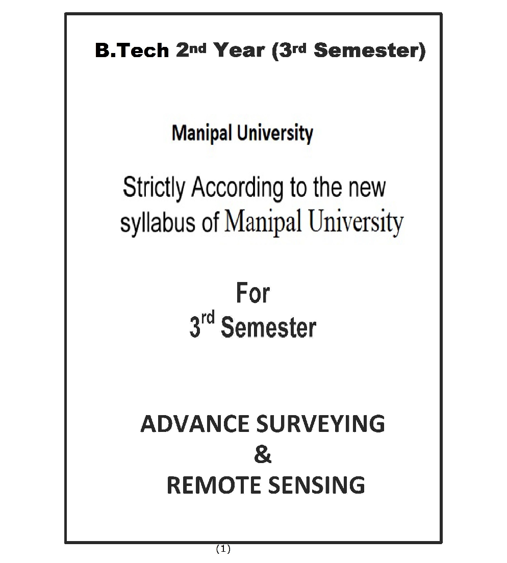 Advance Surveying & Remote Sensing For Manipal University B.Tech 3rd Sem Civil Engineering - Page 2