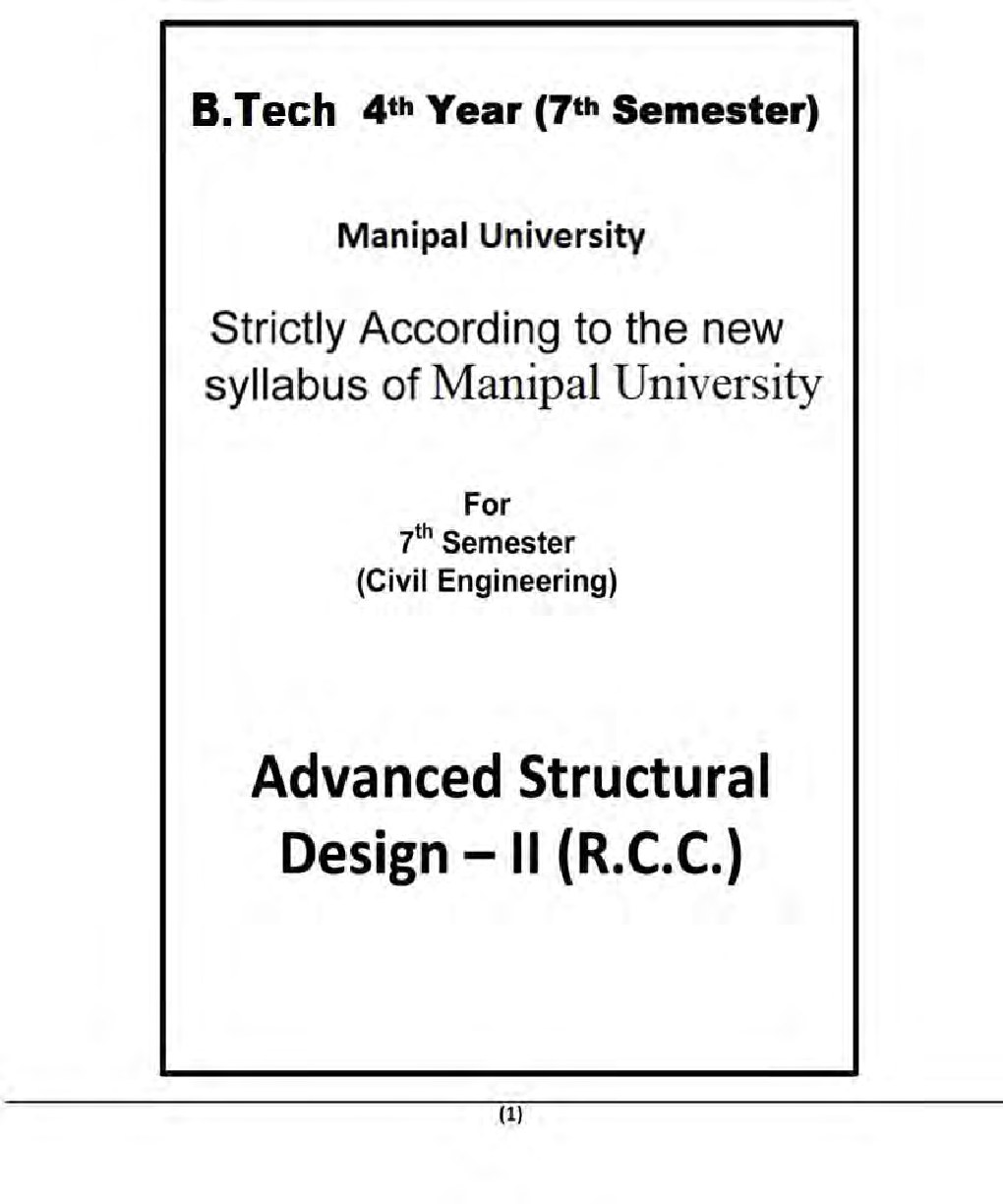 Advanced Structural Design-II (R.C.C) For Manipal University B.Tech 7th Sem Civil Engineering - Page 2