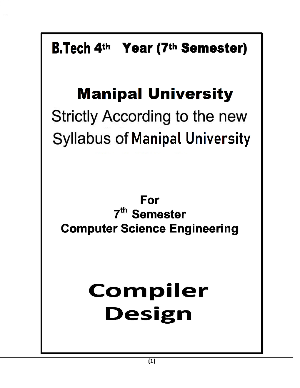 Compiler Design For Manipal University B.Tech 7th Sem Computer Science Engineering - Page 2