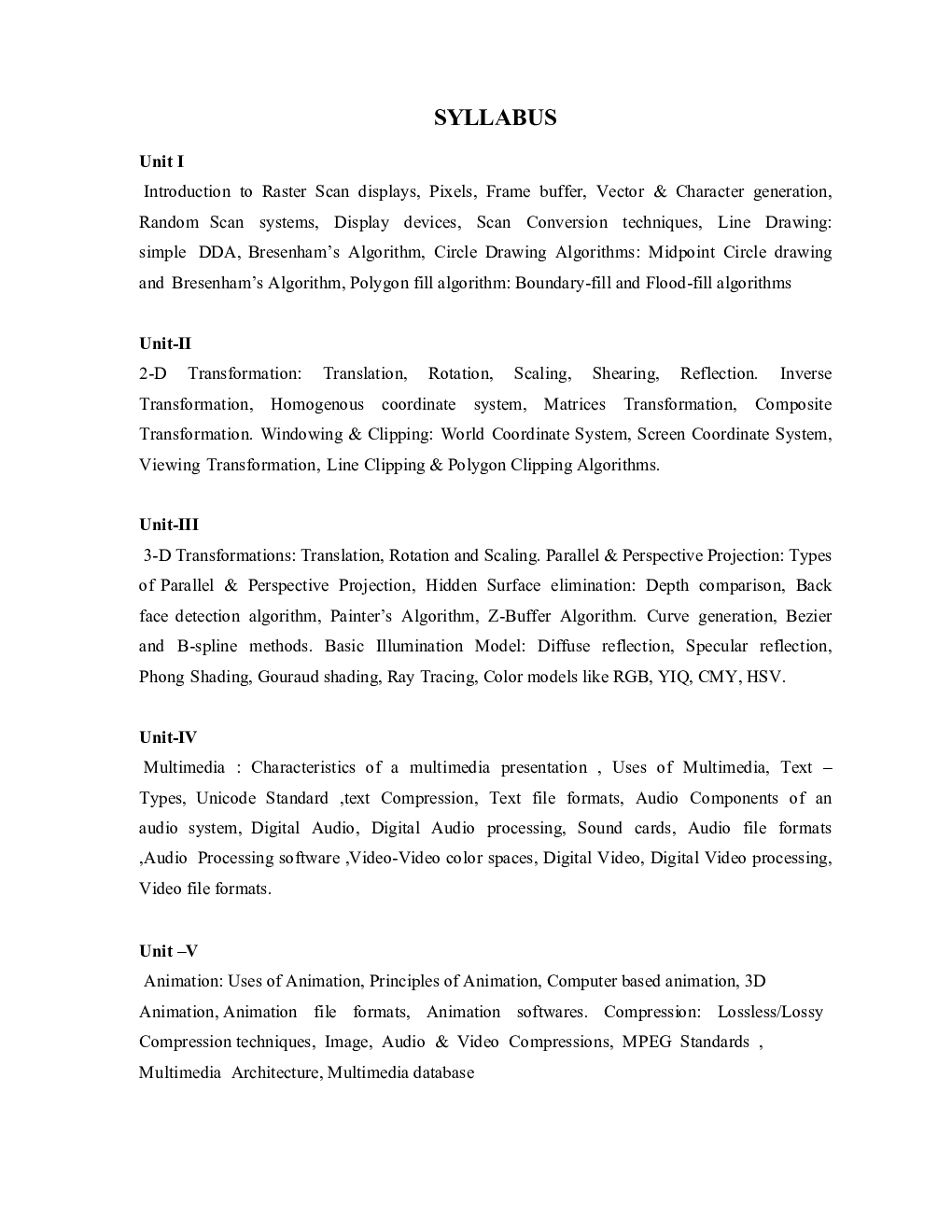 Computer Graphics & Multimedia For Manipal University B.Tech 5th Sem Computer Science Engineering - Page 3