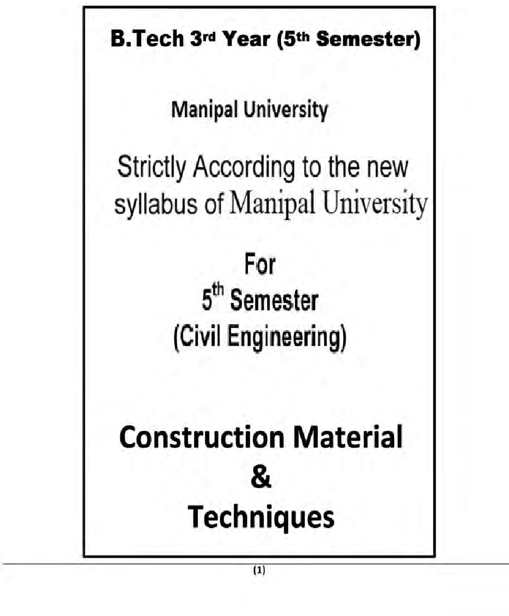 Construction Material & Techniques For Manipal University B.Tech 5th Sem Civil Engineering - Page 2