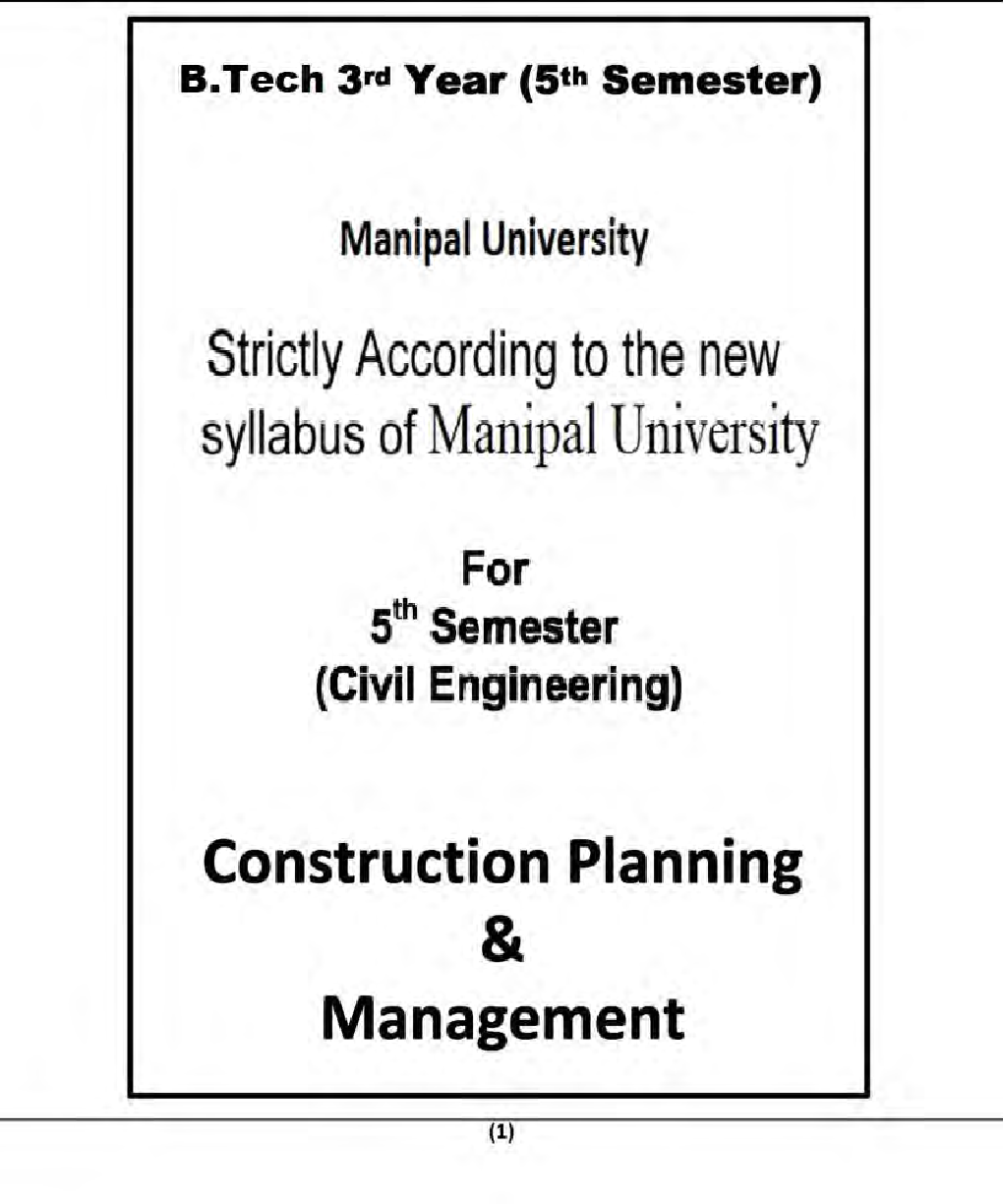 Construction Planning & Management For Manipal University B.Tech 5th Sem Civil Engineering - Page 2