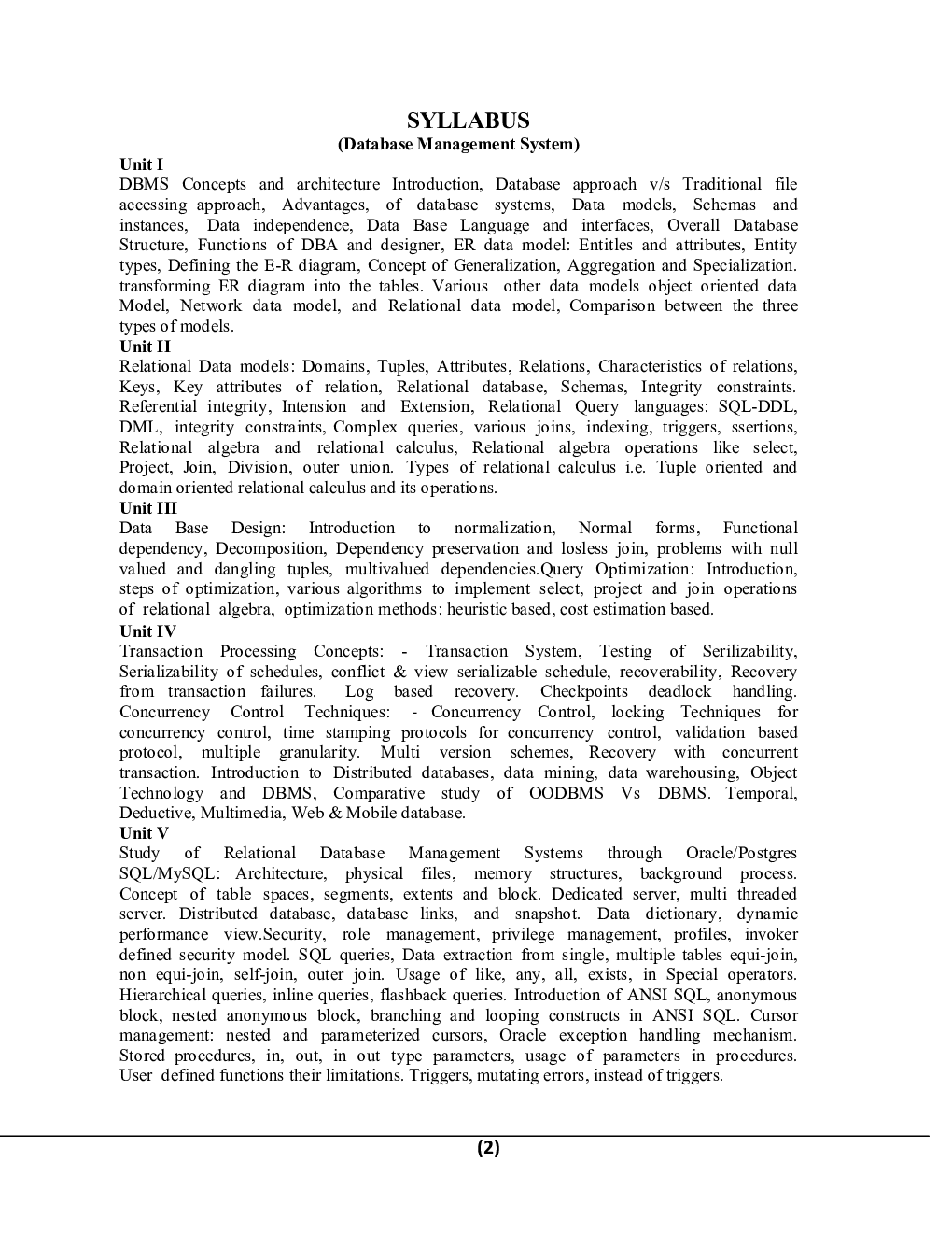 Database Management System For Manipal University B.Tech 5th Sem Computer Science Engineering - Page 3
