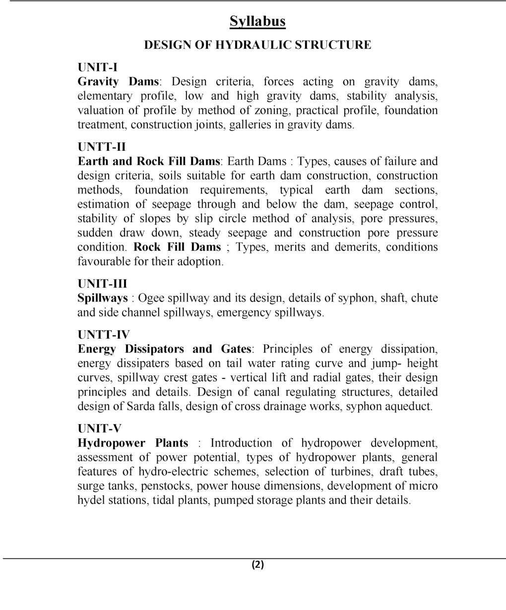 Design Of Hydraulic Structures For Manipal University B.Tech 6th Sem Civil Engineering - Page 3
