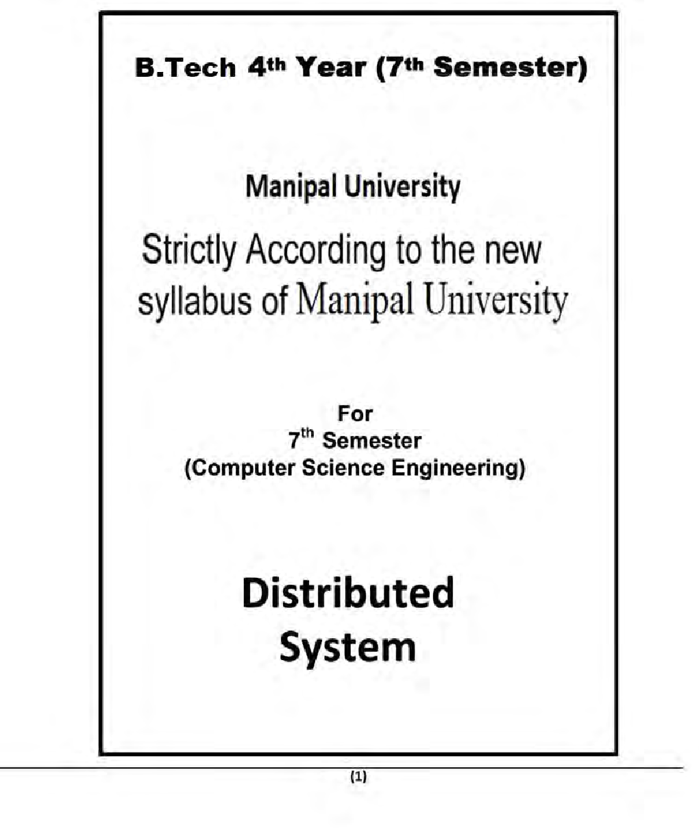 Distributed System For Manipal University B.Tech 7th Sem Computer Science Engineering - Page 2