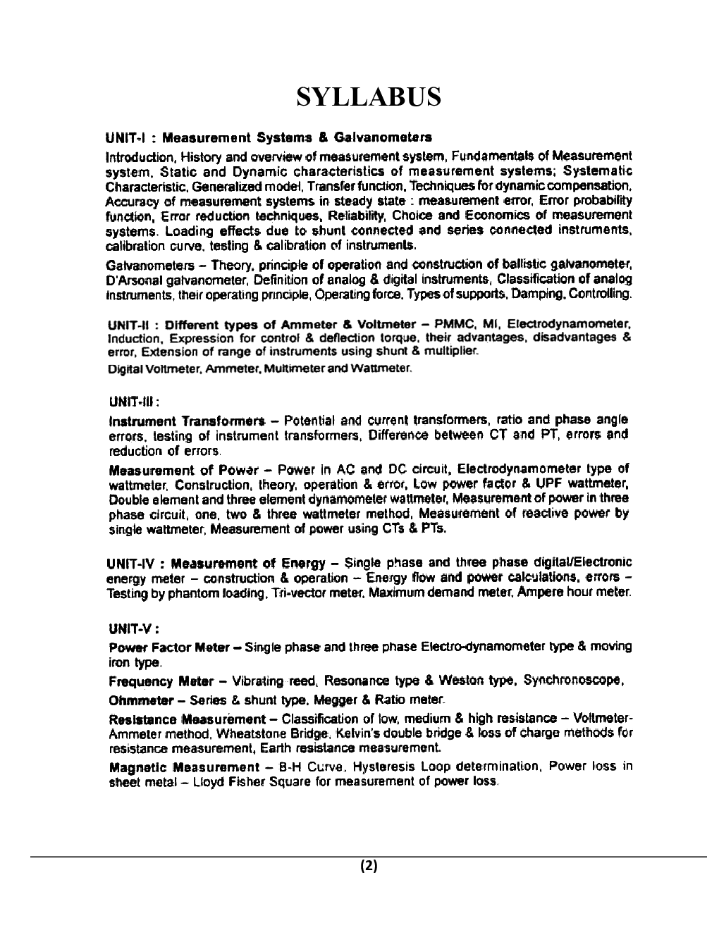 Electrical Measurements & Instrumentation For Manipal University B.Tech 3rd Sem Electrical & Electronic Engineering - Page 3