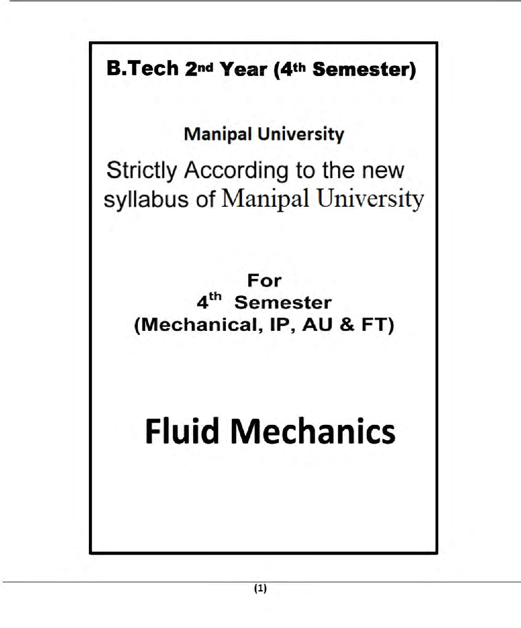 Fluid Mechanics For Manipal University B.Tech 4th Sem Civil Engineering - Page 2