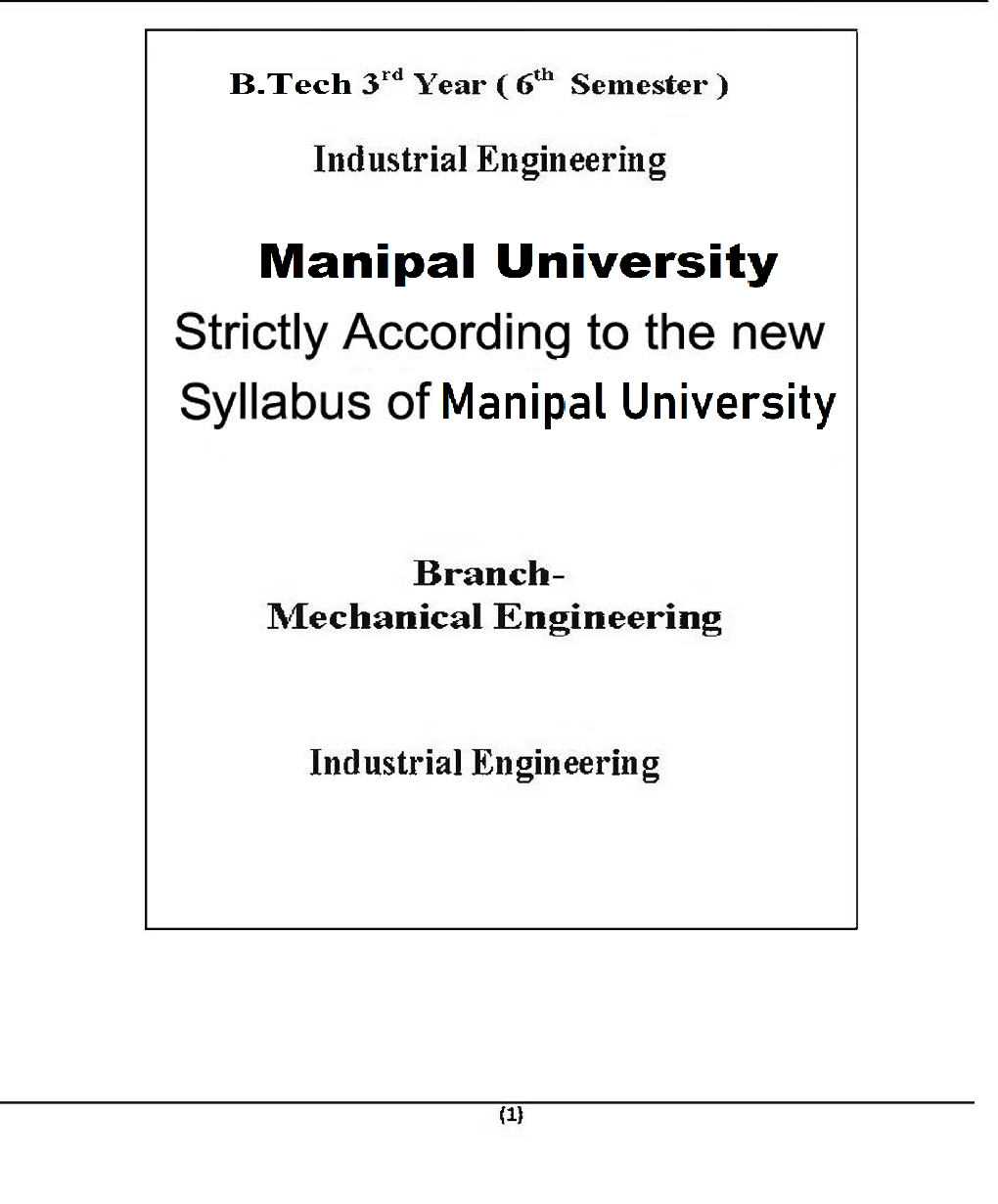 Industrial Engineering For Manipal University B.Tech 6th Sem Mechanical Engineering - Page 2