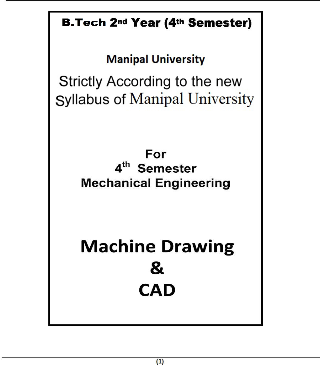 Machine Drawing & CAD For Manipal University B.Tech 4th Sem Mechanical Engineering - Page 2