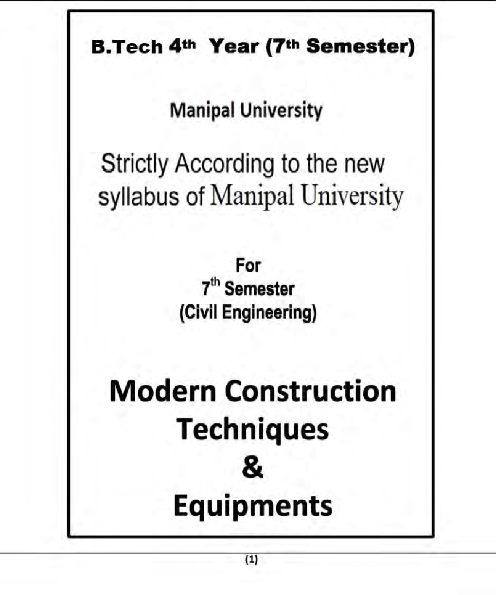 Modern Construction & Equipments For Manipal University B.Tech 7th Sem Civil Engineering - Page 2