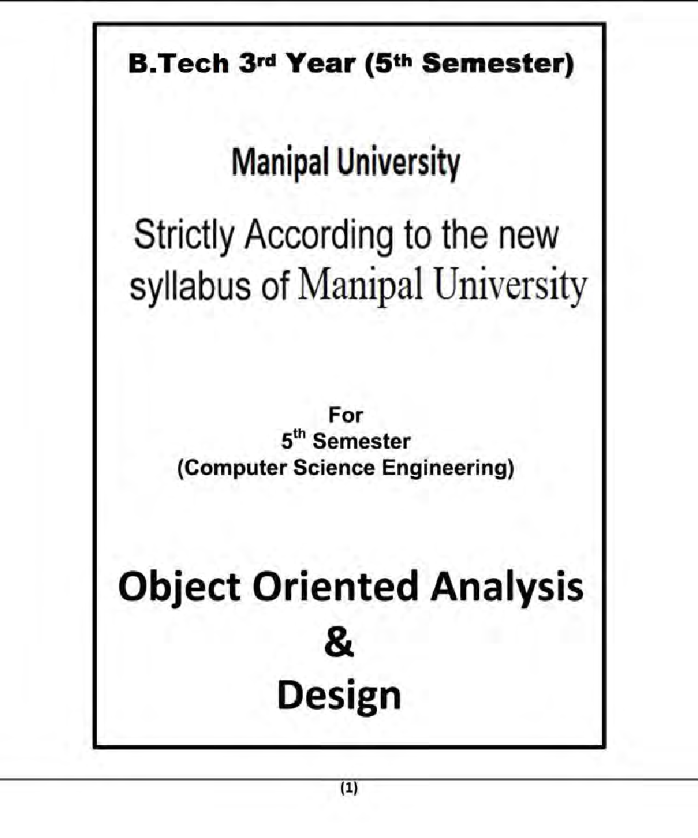 Object Oriented Analysis & Design For Manipal University B.Tech 5th Sem Computer Science Engineering - Page 2