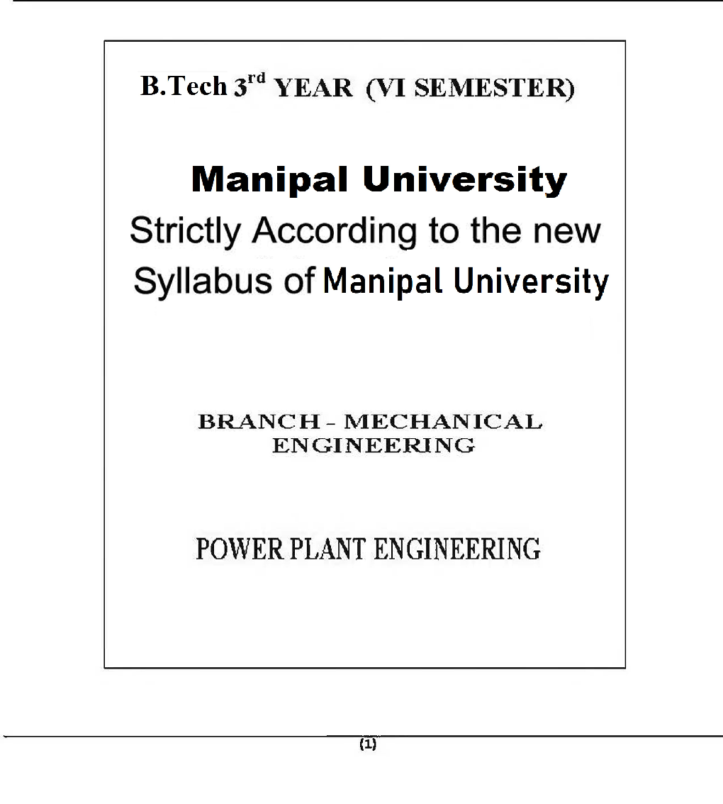 Power Plant Engineering For Manipal University B.Tech 6th Sem Mechanical Engineering - Page 2