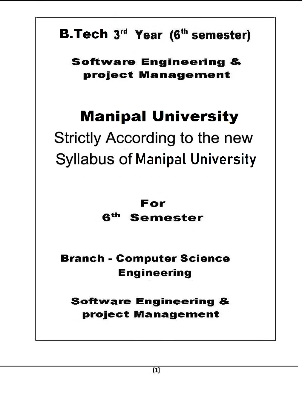 Software Engineering & Project Management For Manipal University B.Tech 6th Sem Computer Science Engineering - Page 2
