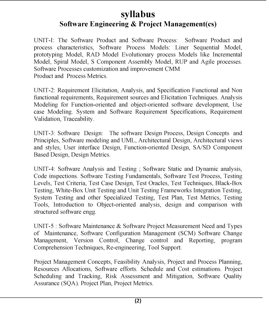 Software Engineering & Project Management For Manipal University B.Tech 6th Sem Computer Science Engineering - Page 3