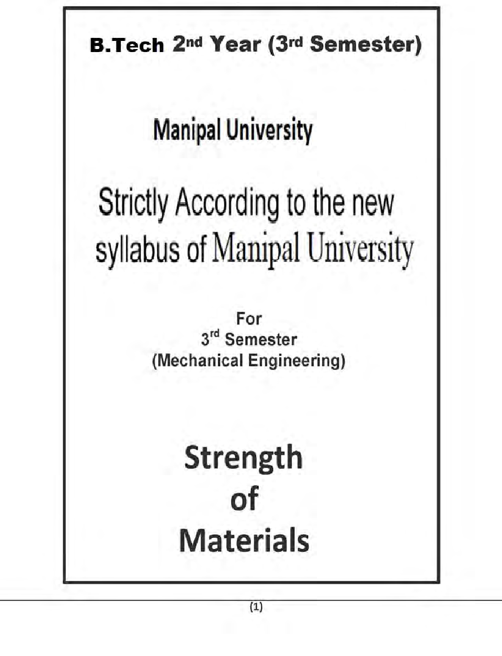 Strength Of Materials For Manipal University B.Tech 3rd Sem Civil Engineering - Page 2