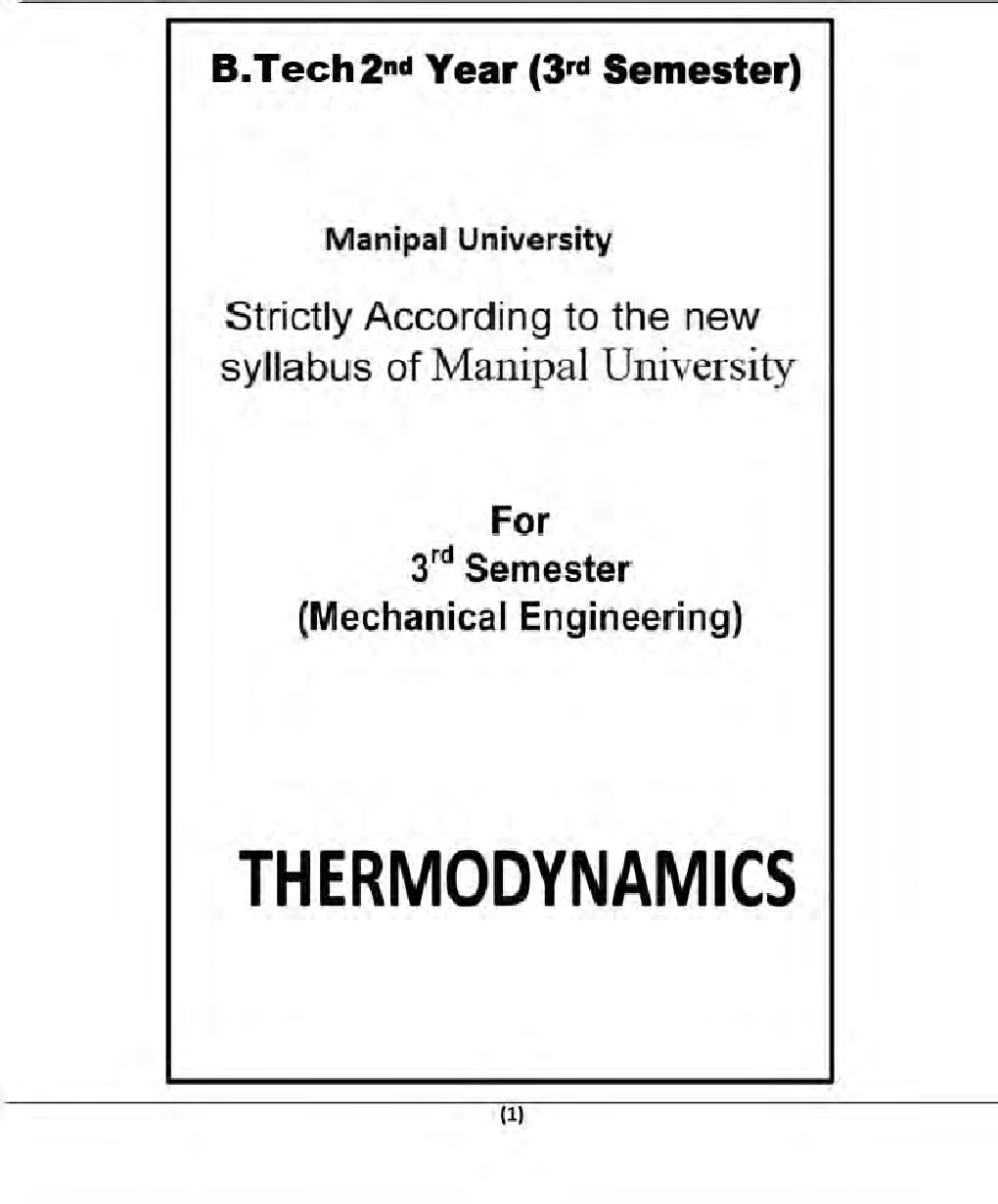 Thermodynamics For Manipal University B.Tech 3rd Sem Mechanical Engineering - Page 2
