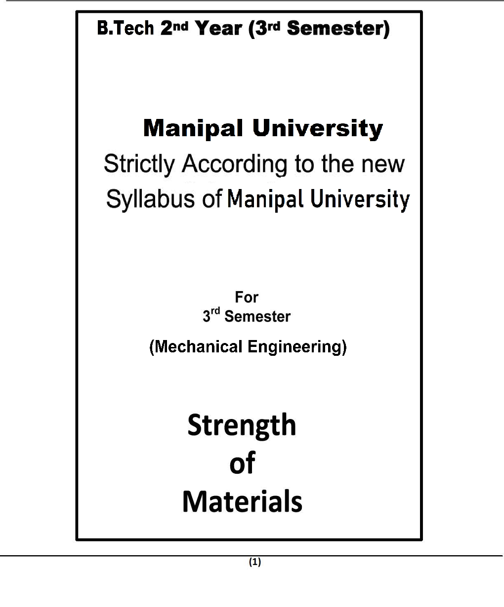 Strength Of Materials For Manipal University B. Tech 3rd Sem Mechanical Engineering - Page 2