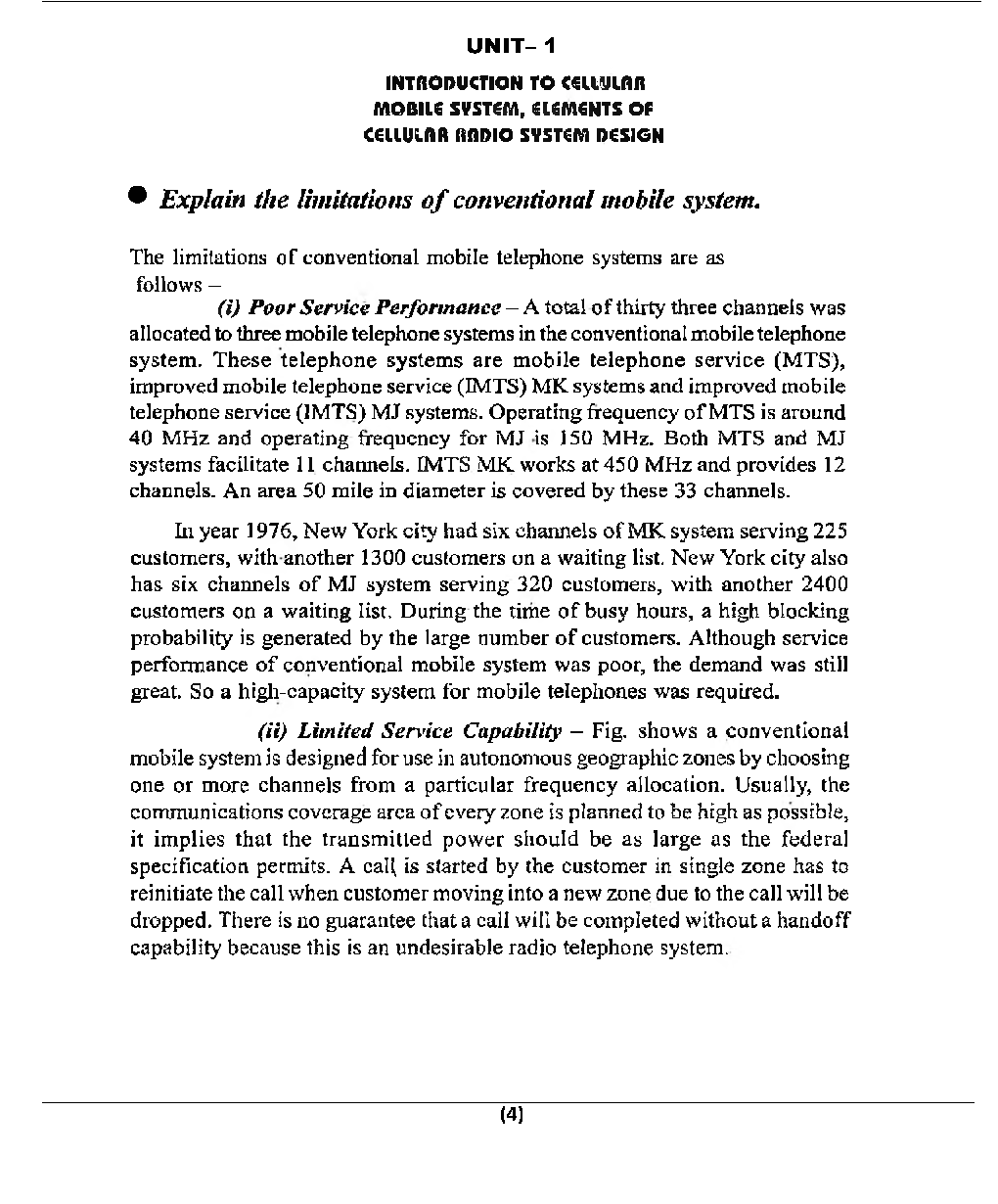 Cellular Mobile  Communication For Manipal University B.Tech 6th Sem Electronics And Communication Engineering - Page 5