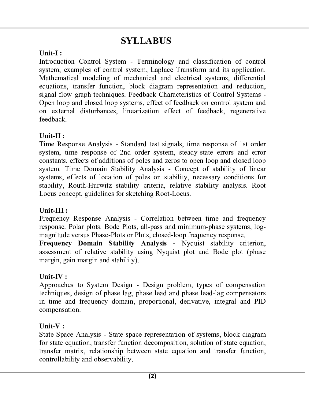 Control System For Manipal University B.Tech 4th Sem Electronics & Communication Engineering - Page 3