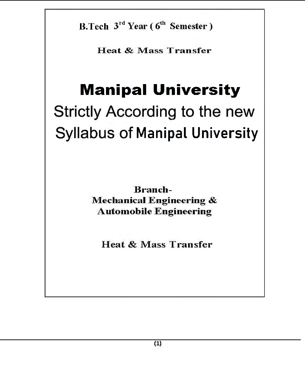 Heat And Mass Transfer For Manipal University B.Tech 6th Sem Mechanical Engineering & Automobile Engineering - Page 2
