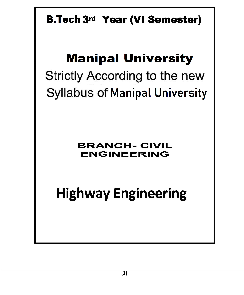 Highway Engineering For Manipal University B.Tech 6th Sem Civil Engineering - Page 2