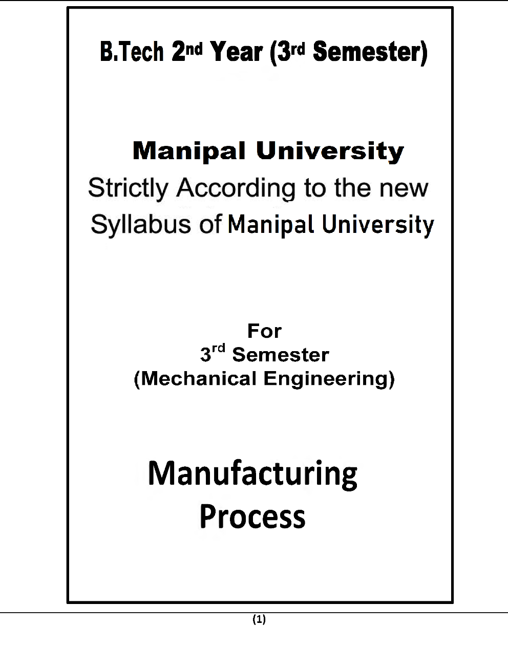 Manufacturing Process For Manipal University B.Tech 3rd Sem Mechanical Engineering - Page 2